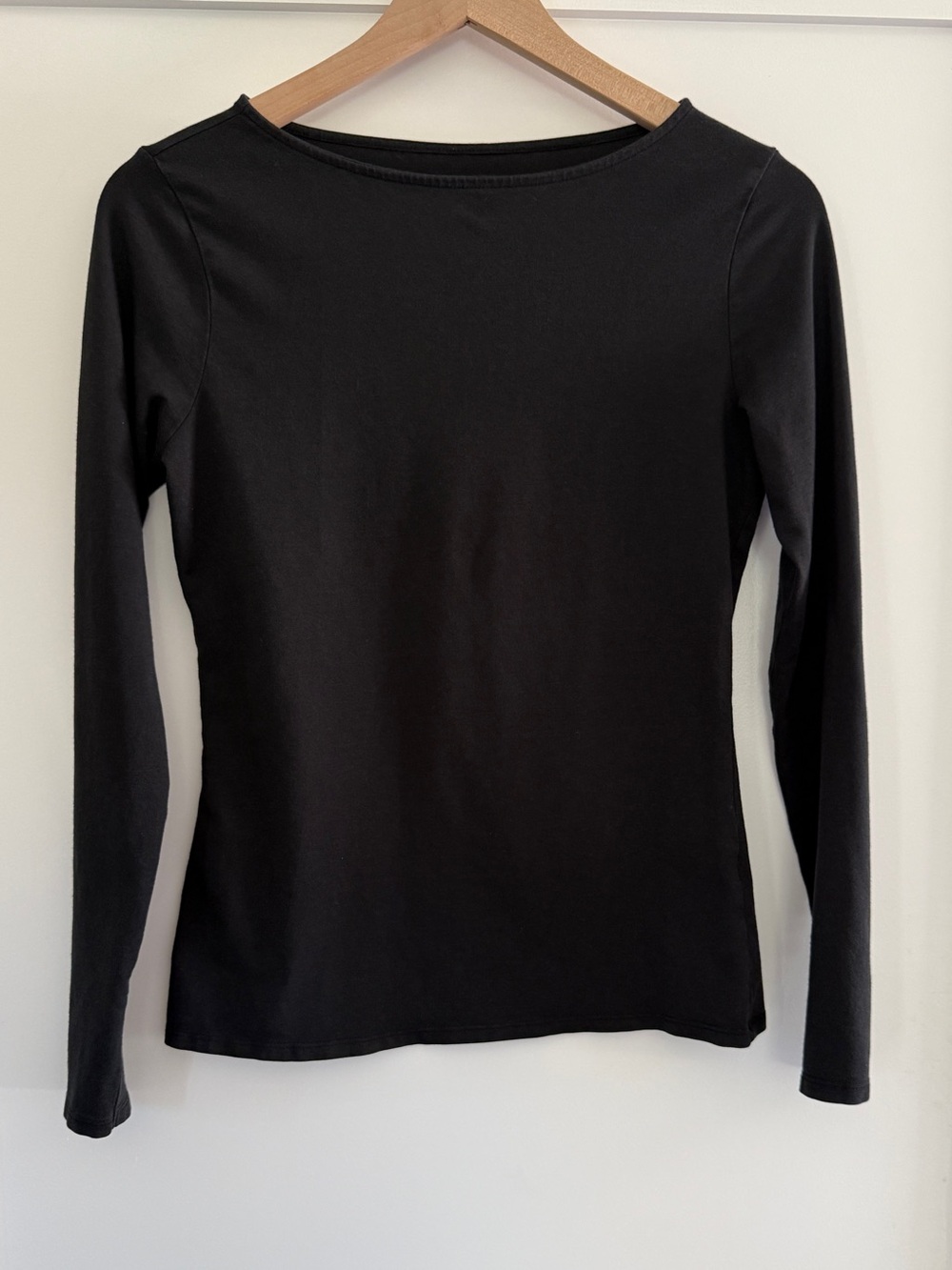 Philosophy Republic Clothing Black Long Sleeve Boat Neck Top Small Minimalist